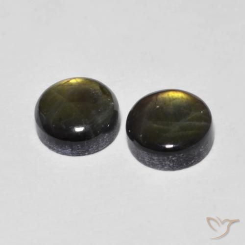 Pedras preciosas de Spectrolite Multicolorido natural de 1.96 ct, Corte Redondo, Opaco