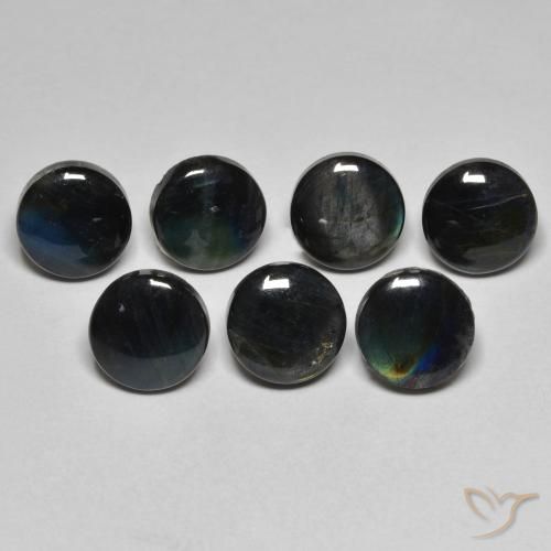 Spectrolite Multicolorido Natural 1.83ct, Redondo, Opaco