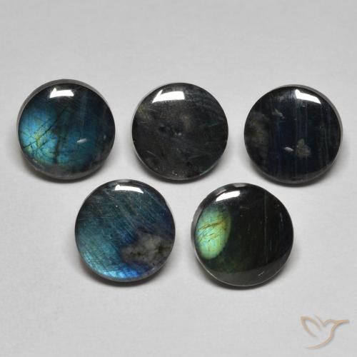 Espectrolita multicolorido natural 1,55ct, corte redondo, opaco