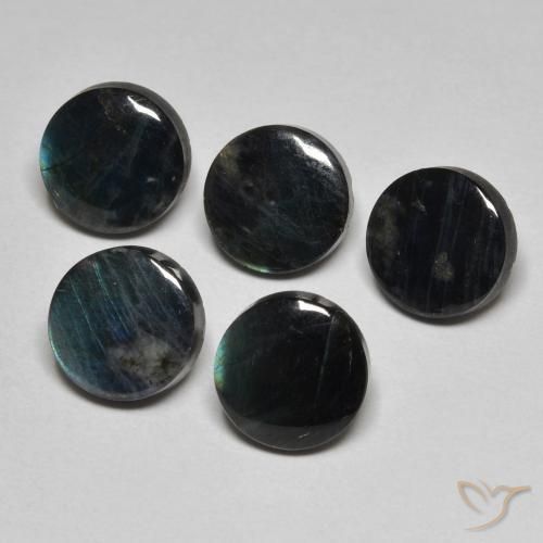 Espectrolita multicolorido natural 1,55ct, corte redondo, opaco