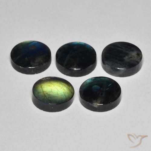 Espectrolita multicolorido natural 1,55ct, corte redondo, opaco