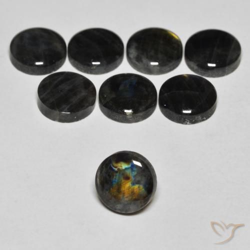Espectrolita multicolorido natural 1,62ct, corte redondo, opaco