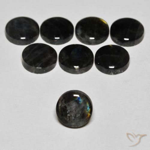Espectrolita multicolorido natural 1,62ct, corte redondo, opaco