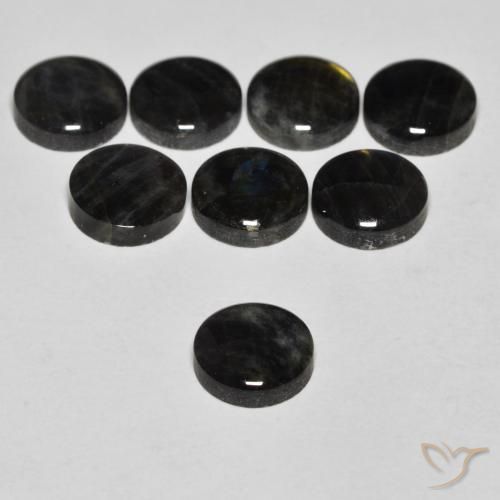 Espectrolita multicolorido natural 1,62ct, corte redondo, opaco