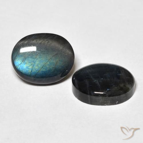 Pedras preciosas de Spectrolite Multicolorido natural de 4.43 ct, oval, Opaco