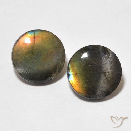 2.71ctw Natural Multicolorido Spectrolite, Redondo, Opaco
