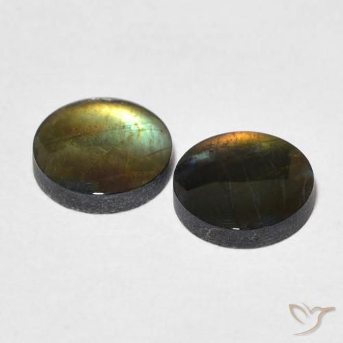 Pedras preciosas de Spectrolite Multicolorido natural de 2.71 ct, Redondo, Opaco