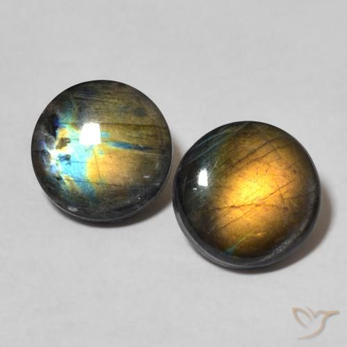 3.11ctw Natural Multicolorido Spectrolite, Redondo, Opaco