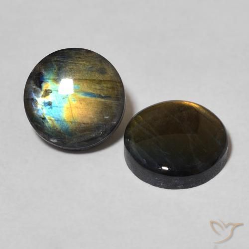 Pedras preciosas de Spectrolite Multicolorido natural de 3.11 ct, Redondo, Opaco