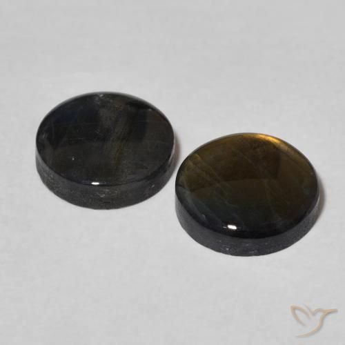 Pedras preciosas de Spectrolite Multicolorido natural de 3.11 ct, Redondo, Opaco