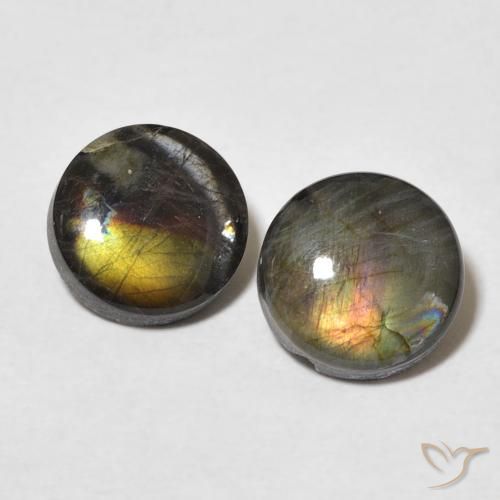 3.41ctw Natural Multicolorido Spectrolite, Redondo, Opaco