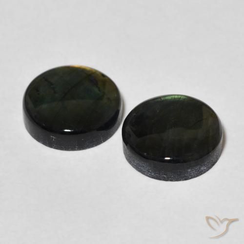 Pedras preciosas de Spectrolite Multicolorido natural de 3.55 ct, Redondo, Opaco