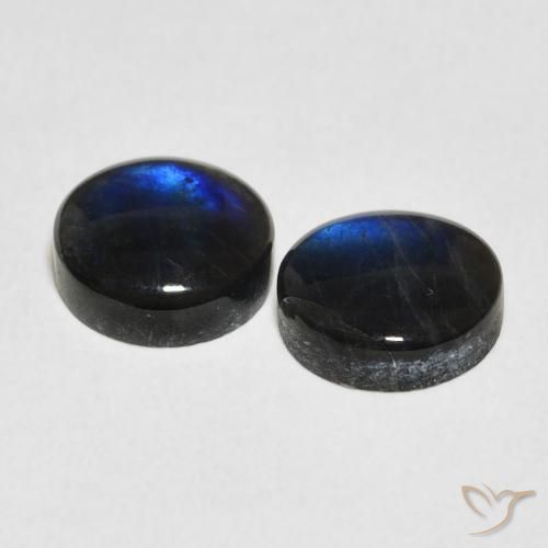 Pedras preciosas de Spectrolite Multicolorido natural de 3.73 ct, Redondo, Opaco