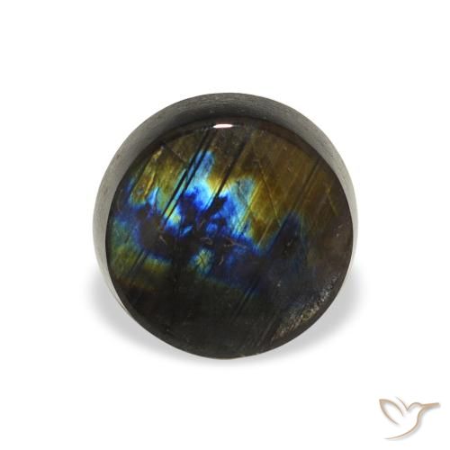 1.46ct Natural Multicolorido Spectrolite, Redondo, Opaco