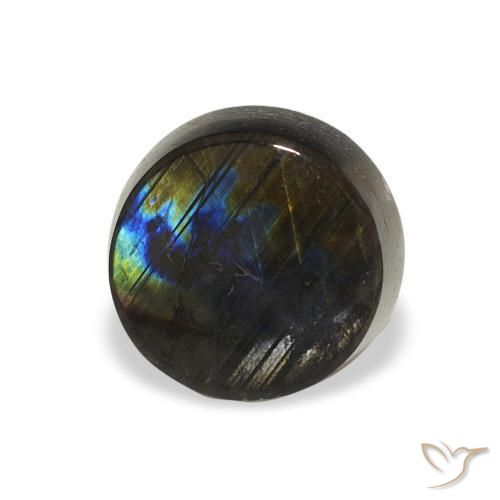 Spectrolite Multicolorido Natural 1.46ct, Redondo, Opaco