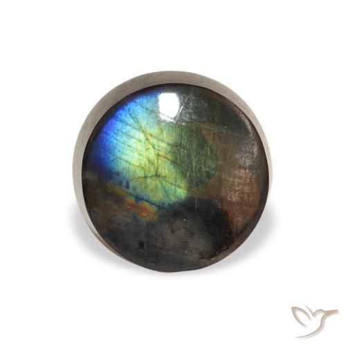 1.41ct Natural Multicolorido Spectrolite, Redondo, Opaco