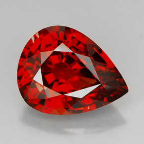 Granada espessartita laranja natural 8,83ct, formato de pêra, VVS-VS