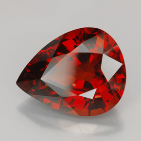 Granada espessartita laranja natural 8,83ct, formato de pêra, VVS-VS