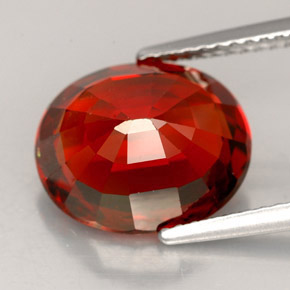 Granada espessartita laranja natural 7,22ct, corte oval, VS
