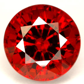 Granada espessartita vermelho natural 6,59ct, corte redondo, VVS-VS