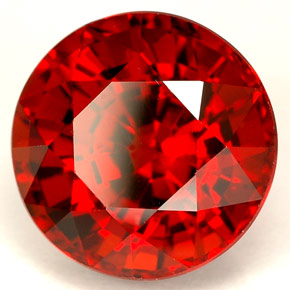 Granada espessartita vermelho natural 6,59ct, corte redondo, VVS-VS