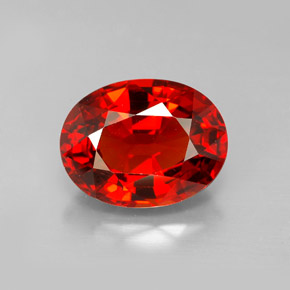 Granada espessartita laranja avermelhado Natural 5.81ct, Corte Oval, VVS-VS
