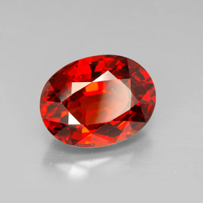 Granada espessartita laranja avermelhado Natural 5.81ct, Corte Oval, VVS-VS