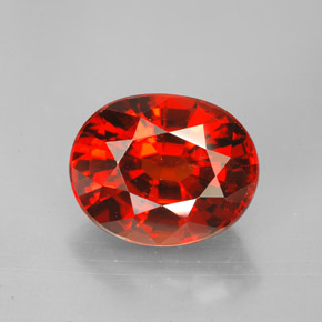 Granada espessartita laranja natural 6,74ct, corte oval, VVS-VS