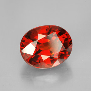 Granada espessartita laranja natural 6,74ct, corte oval, VVS-VS