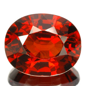 Granada espessartita laranja avermelhado Natural 6.63ct, Corte Oval, IF