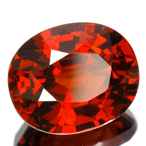 Granada espessartita laranja avermelhado Natural 6.63ct, Corte Oval, IF