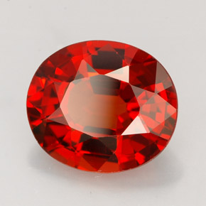 Granada espessartita laranja natural 4,57ct, corte oval, VVS