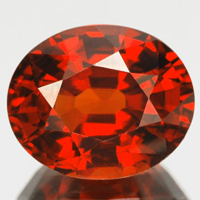 Granada espessartita laranja natural 6,01ct, corte oval, IF