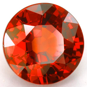 Granada espessartita laranja natural 5,51ct, corte redondo, IF