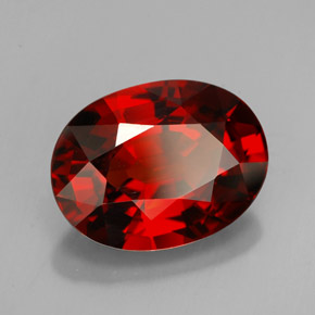 Granada espessartita Laranja Vermelho Natural 5.68ct, Corte Oval, VVS-VS