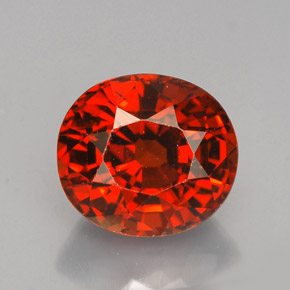 Granada espessartita laranja avermelhado Natural 5.00ct, Corte Oval, VVS-VS