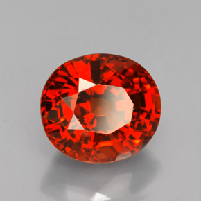 Granada espessartita laranja avermelhado Natural 5.00ct, Corte Oval, VVS-VS