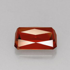 Granada espessartita laranja natural 3,79ct, corte esmeralda, VS-SI