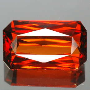 Granada espessartita laranja natural 2,28ct, corte esmeralda, VVS-VS