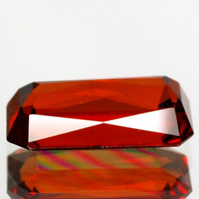 Granada espessartita laranja natural 2,28ct, corte esmeralda, VVS-VS