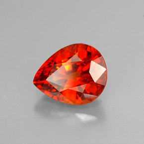 Granada espessartita laranja natural 1,91ct, formato de pêra, VS