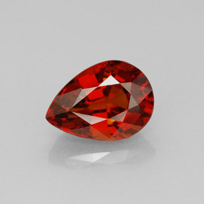 Granada espessartita laranja natural 1,98ct, formato de pêra, VVS-VS