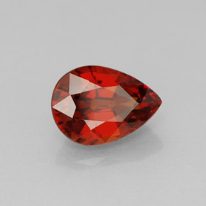 Granada espessartita laranja natural 1,98ct, formato de pêra, VVS-VS