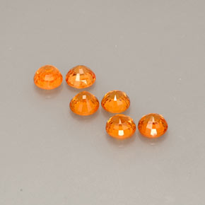 Pedras preciosas de granada espessartita laranja natural de  ct, corte redondo, VVS-VS