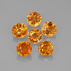Pedras preciosas de granada espessartita laranja natural de  ct, corte redondo, VVS-VS