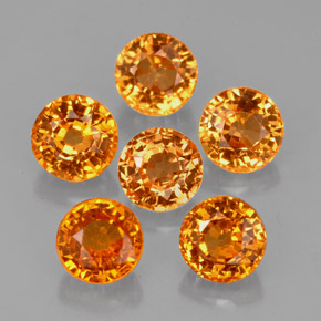 Pedras preciosas de granada espessartita laranja natural de  ct, corte redondo, VVS-VS