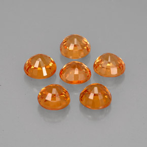 Pedras preciosas de granada espessartita laranja natural de  ct, corte redondo, VVS-VS