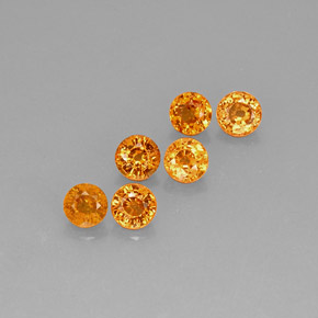Pedras preciosas de granada espessartita laranja natural de 3,70 ct, corte redondo, VVS-VS