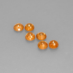 Pedras preciosas de granada espessartita laranja natural de 3,70 ct, corte redondo, VVS-VS