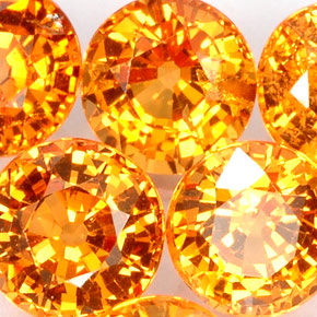 Pedras preciosas de granada espessartita laranja natural de  ct, corte redondo, VVS-VS